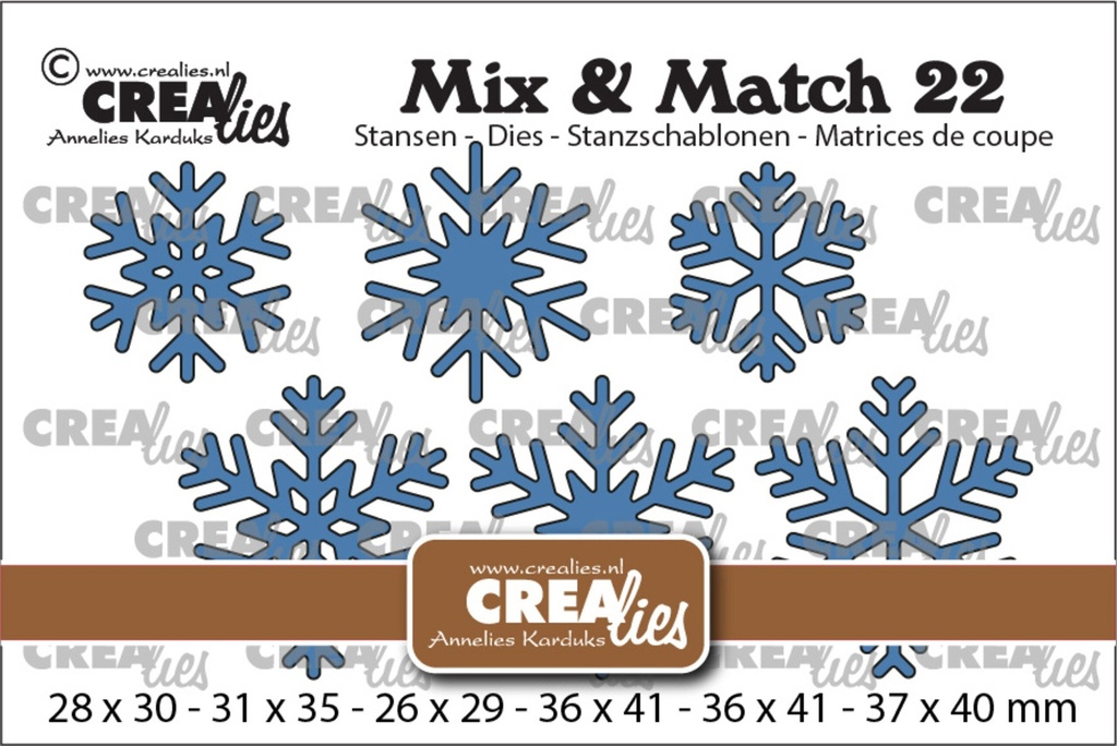 Crealies Cutting Dies Mix & Match - no. 22 Sneeuwvlokken