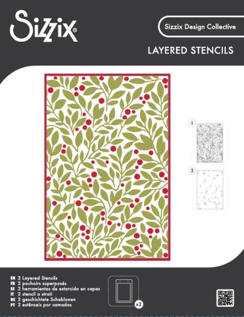 Sizzix Layered Stencil Set 2/Pkg - 667150 Berry Sweet