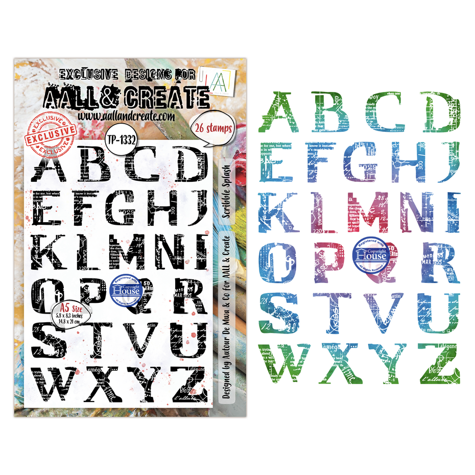 AALL & Create Clear Stamps A5 By Autour De Mwa & Co Scribble Away - #1332 Scribble Splash