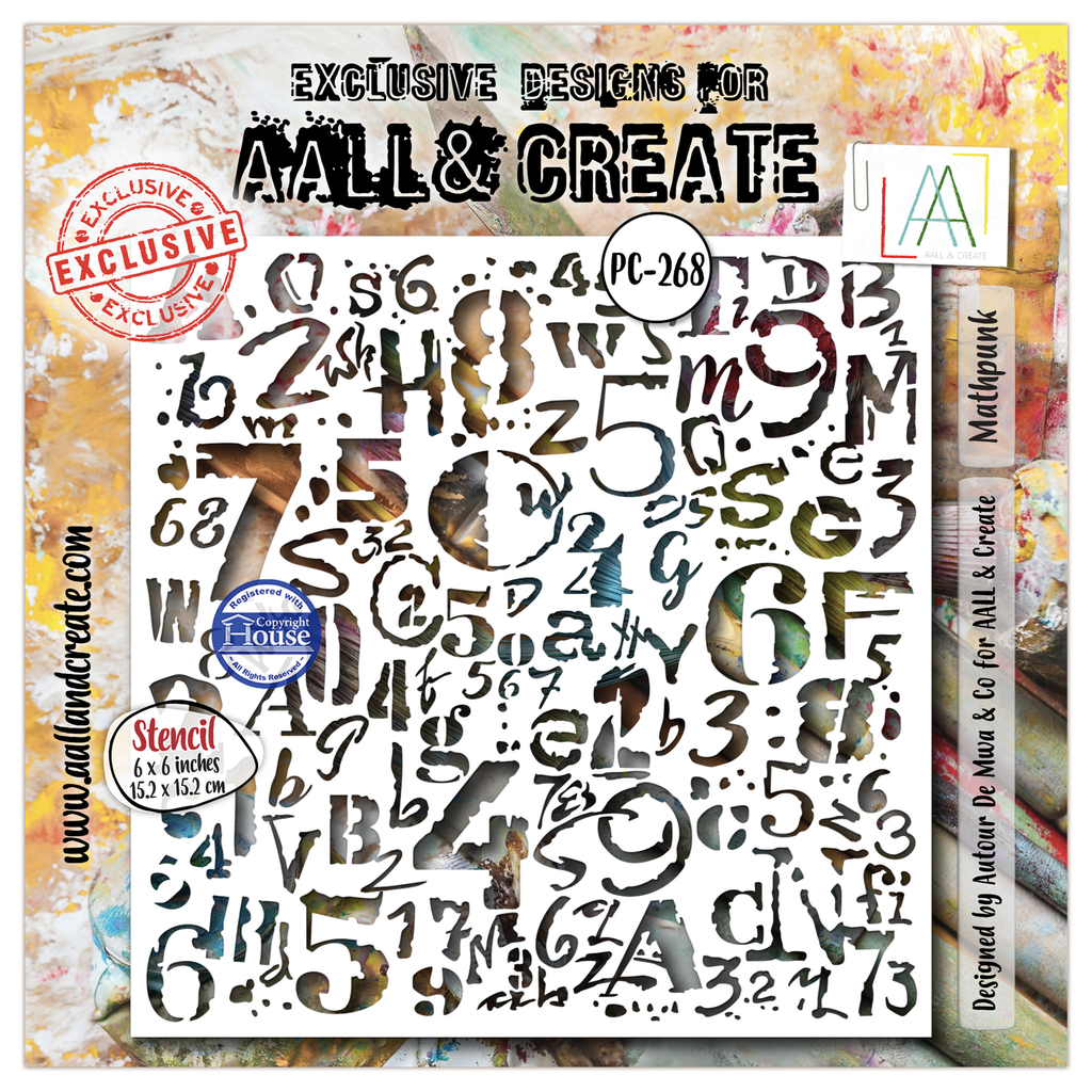 AALL & Create Stencil 6'x6' By Autour de Mwa & Co - #268 Mathpunk