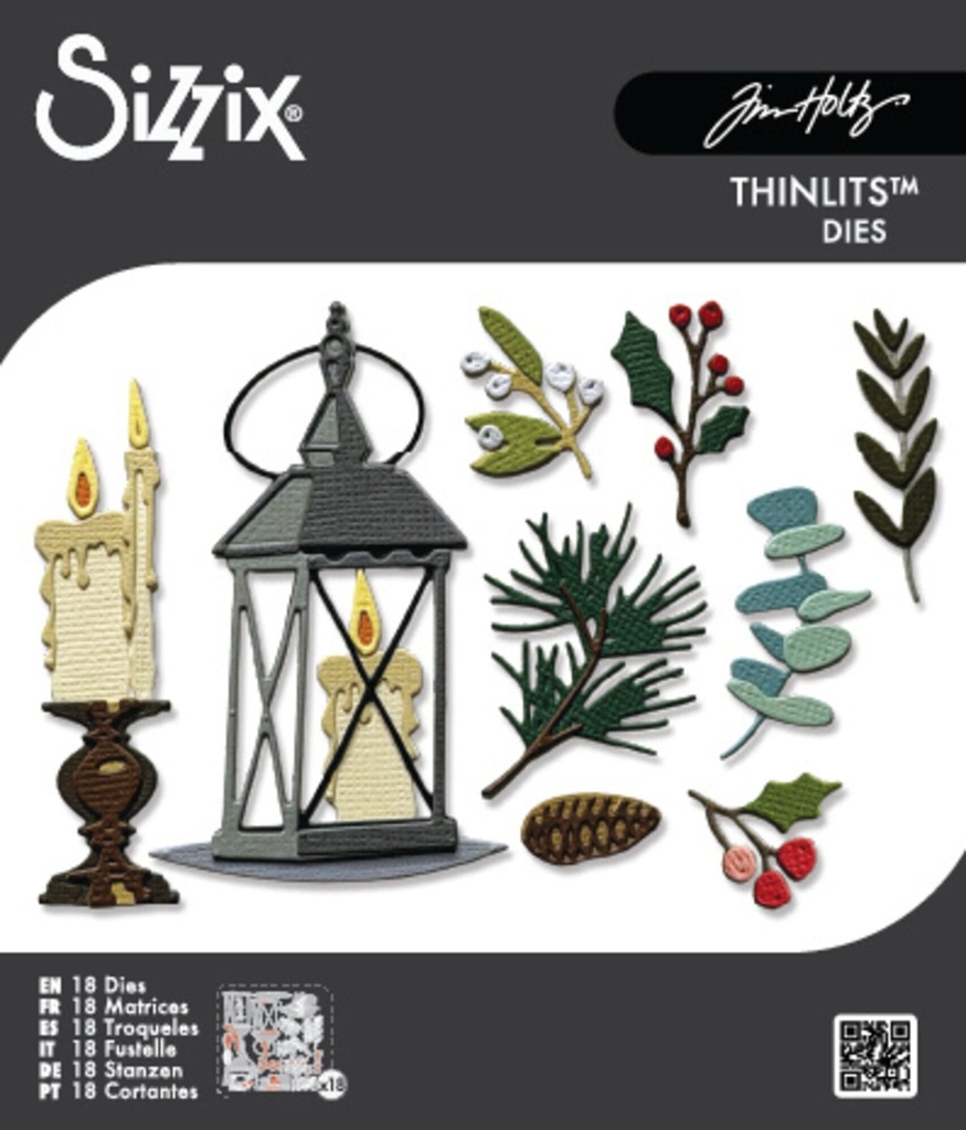 Sizzix Thinlits Dies By Tim Holtz 18/Pkg - 667254 Vault Winter Candlelight