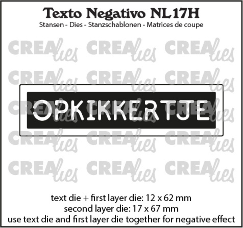 Crealies Cutting Dies - Texto Negativo OPKIKKERTJE
