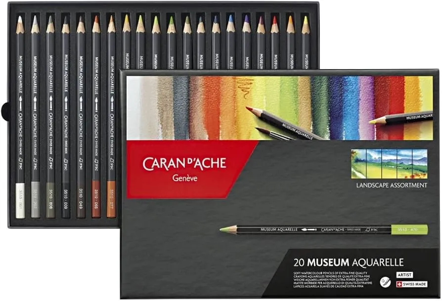 Caran d'Ache Museum Aquarelle Pencil Sets Landscape Set of 20 Colours