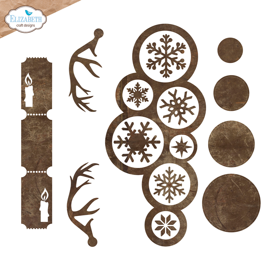 Elizabeth Craft Designs Cutting Dies - 2191 Christmas Bubbles Edge Inlay