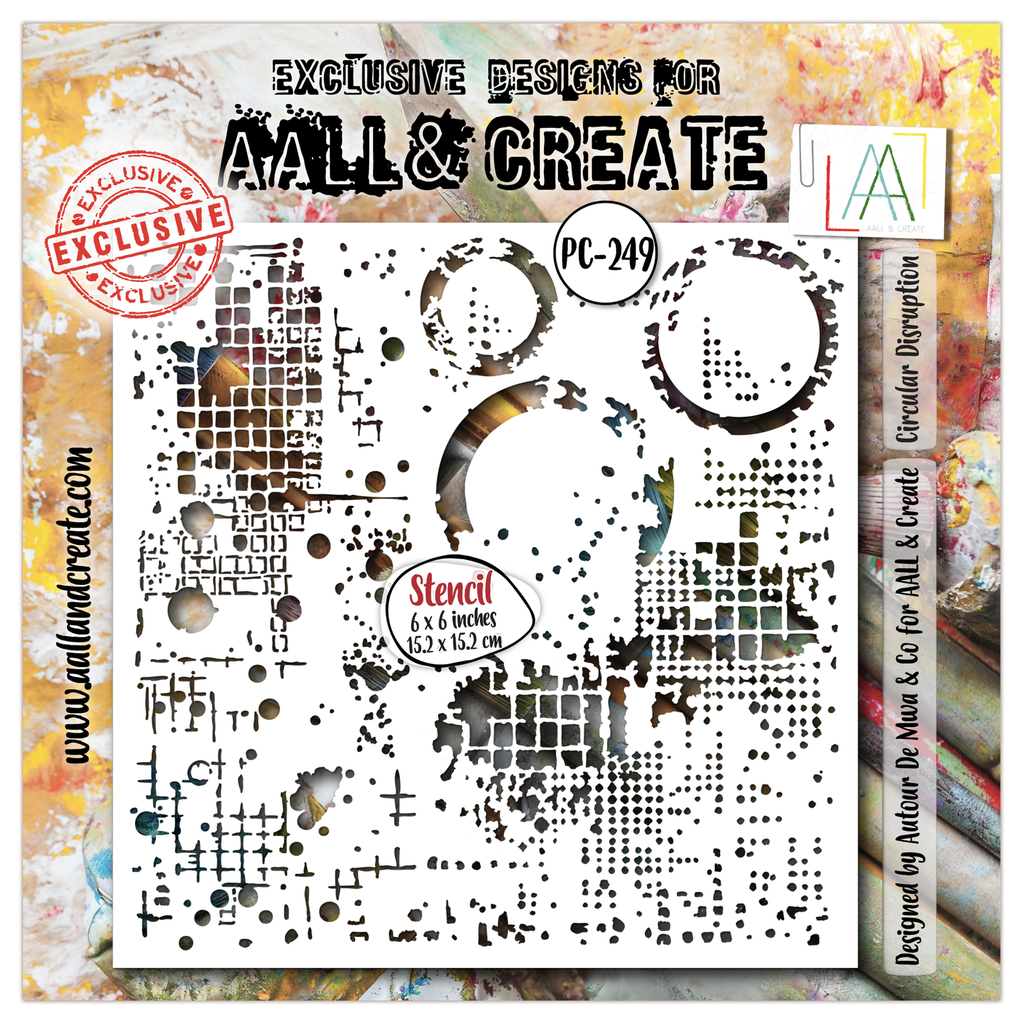 AALL & Create Stencil 6'x6' By Autour de Mwa & Co - #249 Circular Disruption