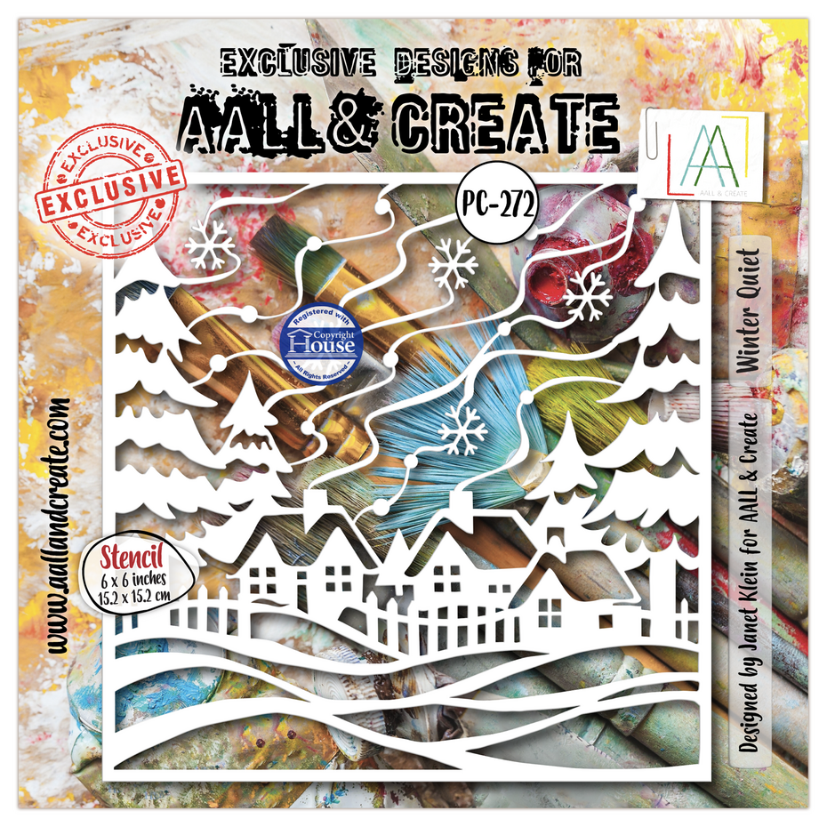AALL & Create Stencil 6'x6' By Janet Klein - #272 Winter Quiet