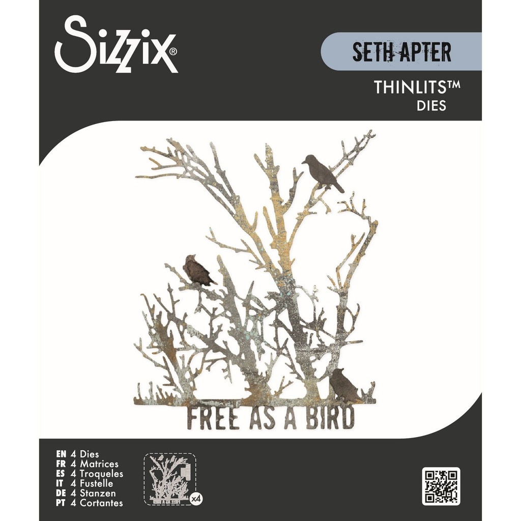 Sizzix Thinlits Die Set Free Bird by Seth Apter 4pcs
