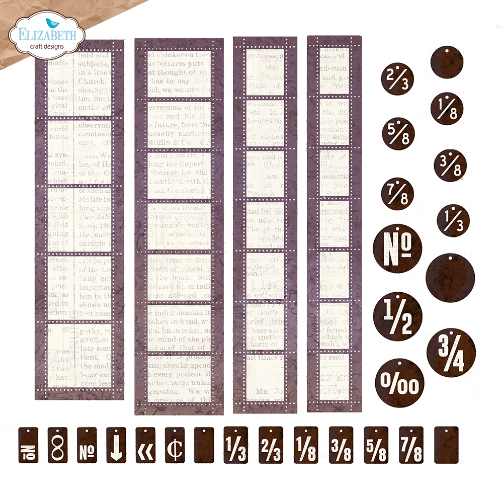 Elizabeth Craft Designs Cutting Dies - 2176 Postage Stamp Strips