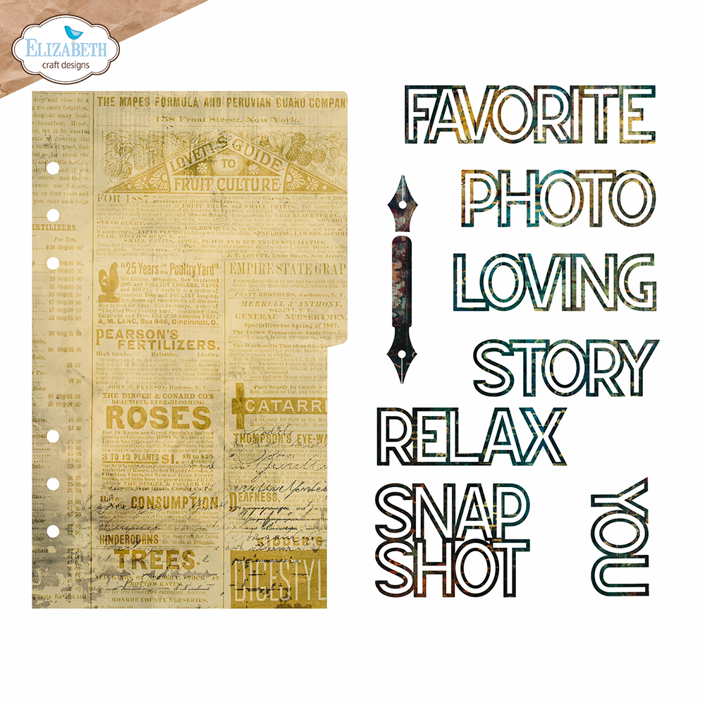 Elizabeth Craft Designs Cutting Dies - 2280 Page with large tab 1