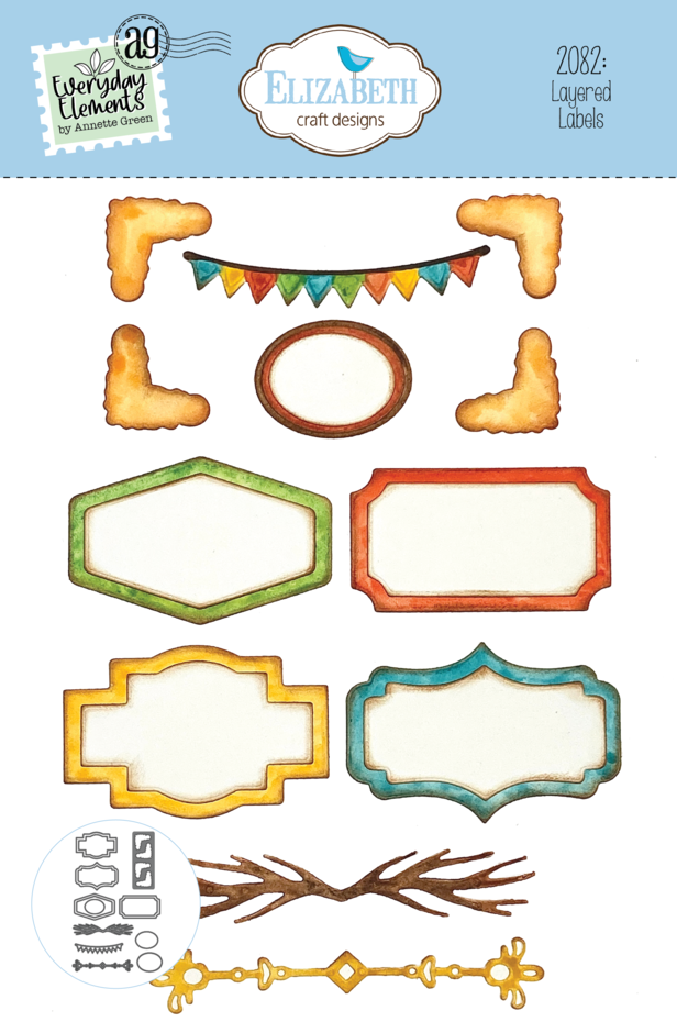 Elizabeth Craft Designs Cutting Dies Everyday Elements - 2082 Layered Labels