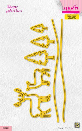 Nellie's Choice Shape Dies - Landscape with Pinetrees and Deer