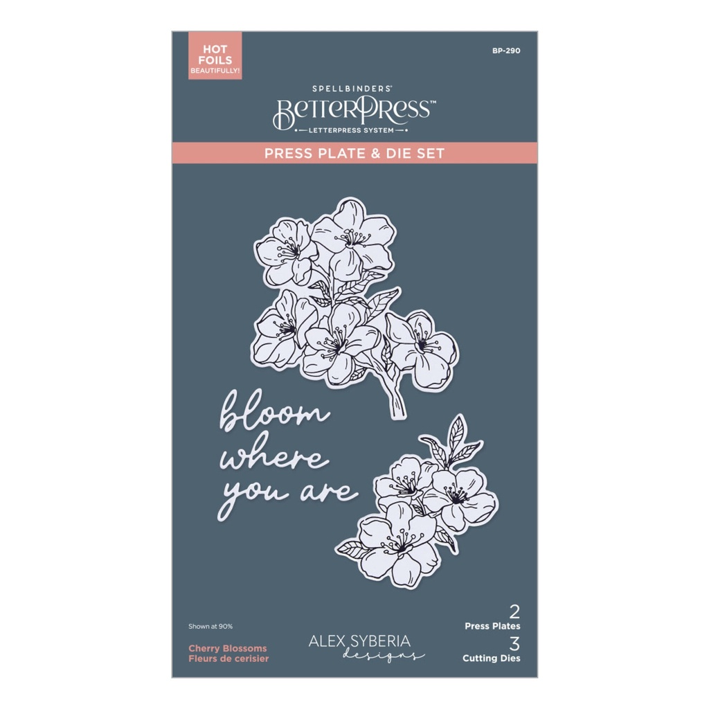 Spellbinders BetterPress Plate & Die Set Spring in Kyoto - BP-290 Cherry Blossoms