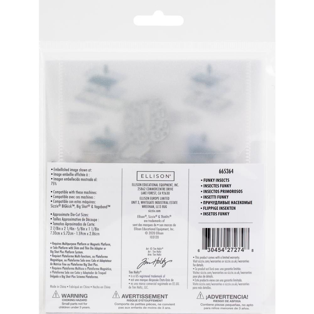 Sizzix Thinlits Dies By Tim Holtz 5/Pkg - Funky Insects