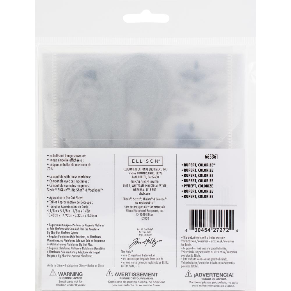 Sizzix Thinlits Dies By Tim Holtz 9/Pkg - 665361 Rupert Colorize