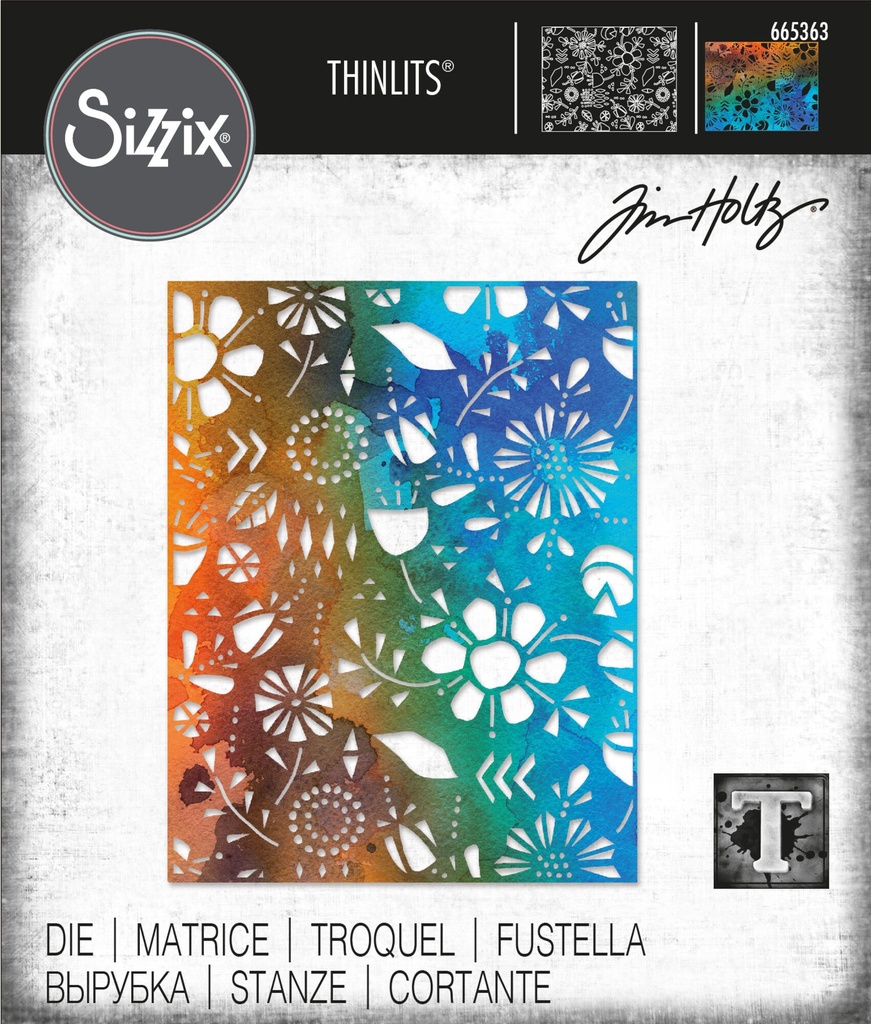 Sizzix Thinlits Die By Tim Holtz 1/Pkg - 665363 Folk Flowers