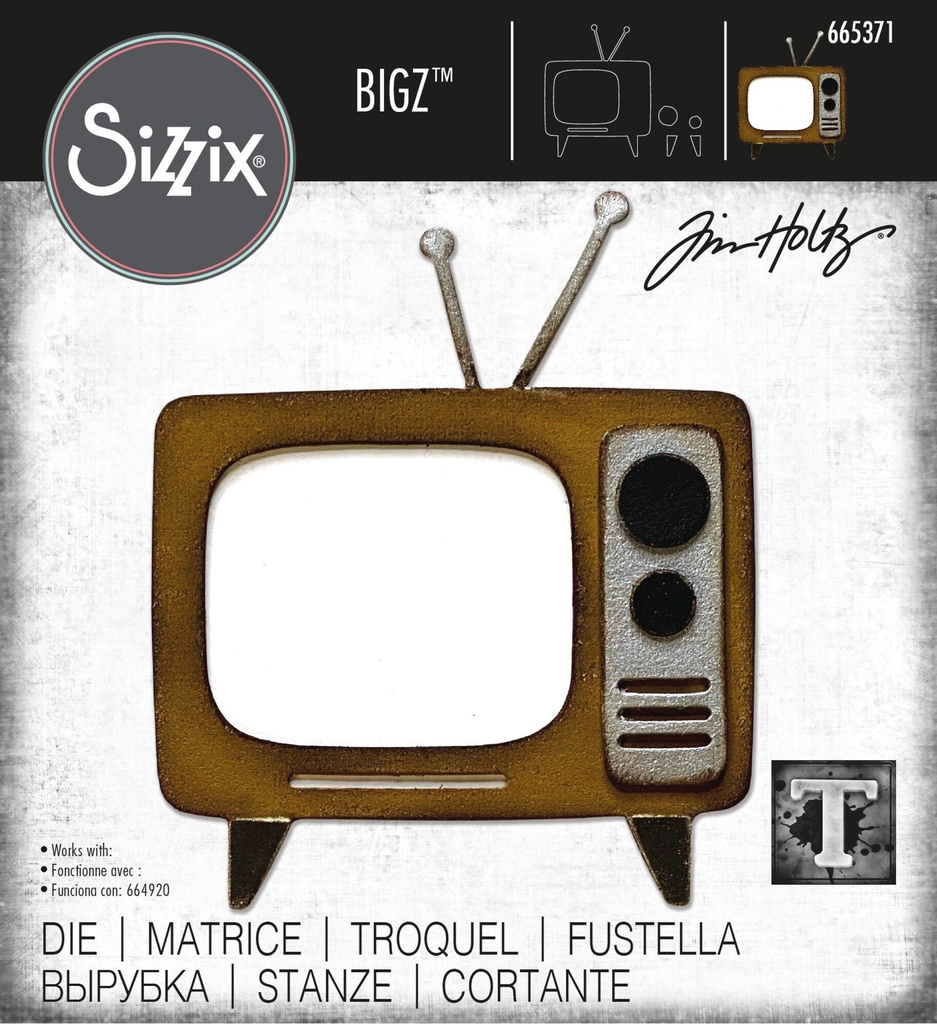 Sizzix Bigz Die by Tim Holtz 1/Pkg - 665371 Retro TV