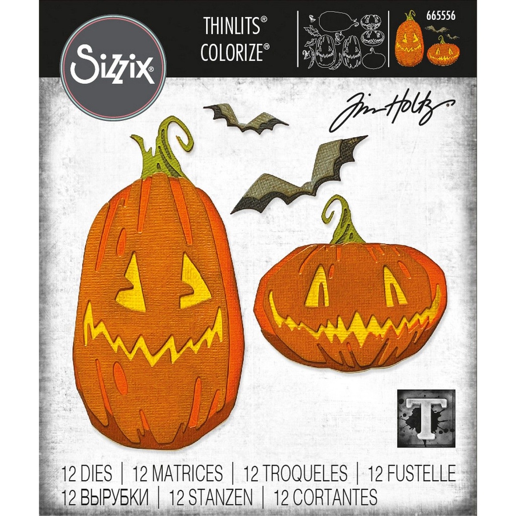 Sizzix Thinlits Dies By Tim Holtz 12/Pkg - 665556 Pumpkin Patch Colorize