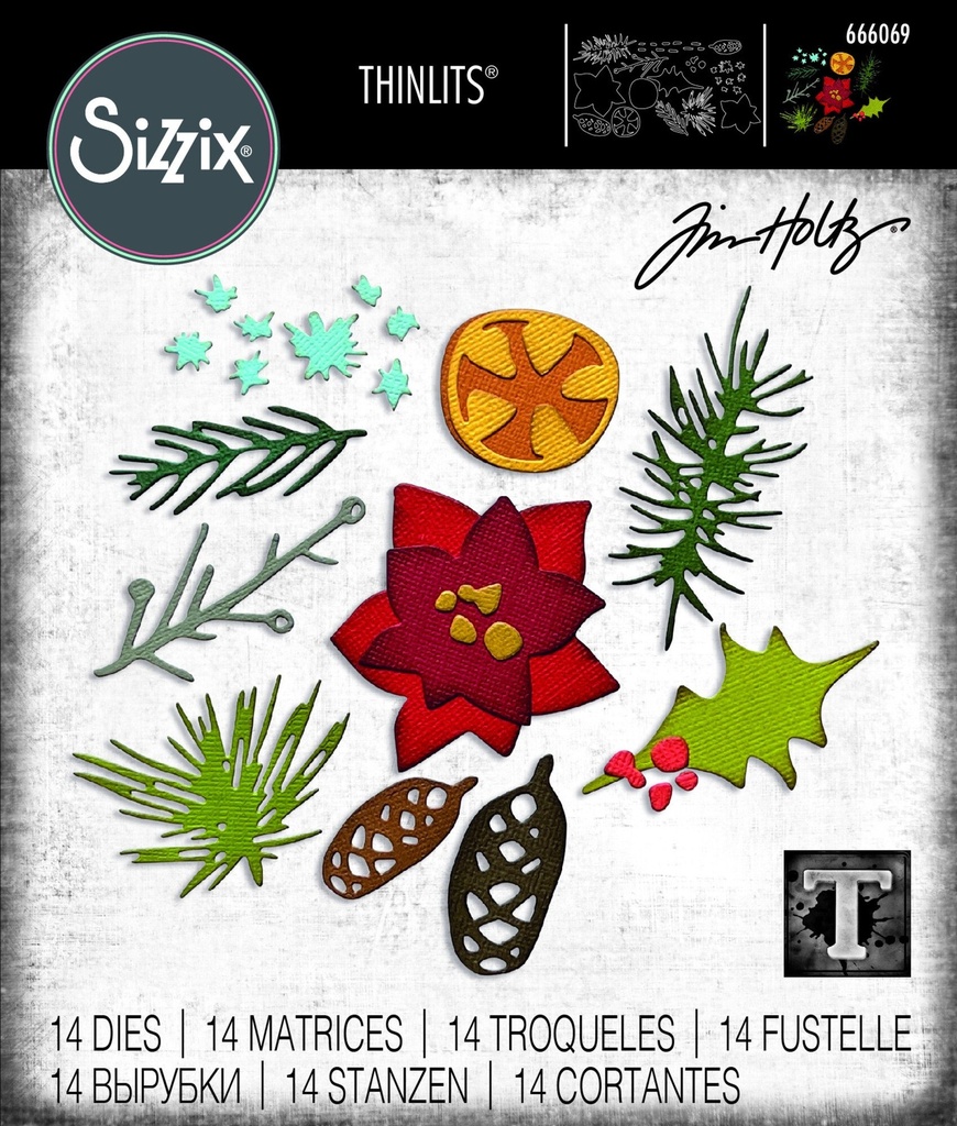 Sizzix Thinlits Dies 14/Pkg By Tim Holtz - Modern Festive