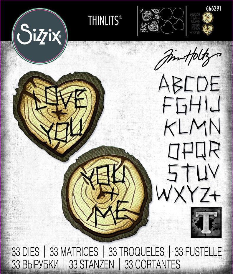 Sizzix Thinlits Dies By Tim Holtz 33/Pkg - Wood Slice