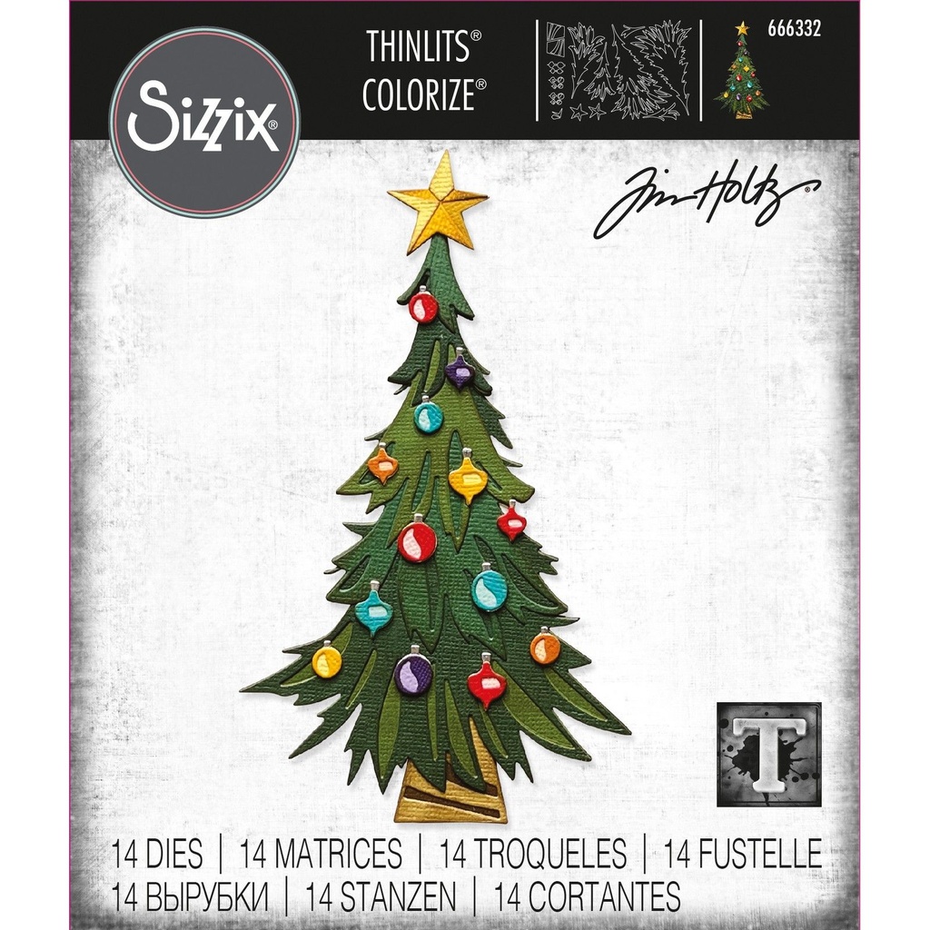 Sizzix Thinlits Dies By Tim Holtz 14/Pkg - 666332 Trim A Tree Colorize