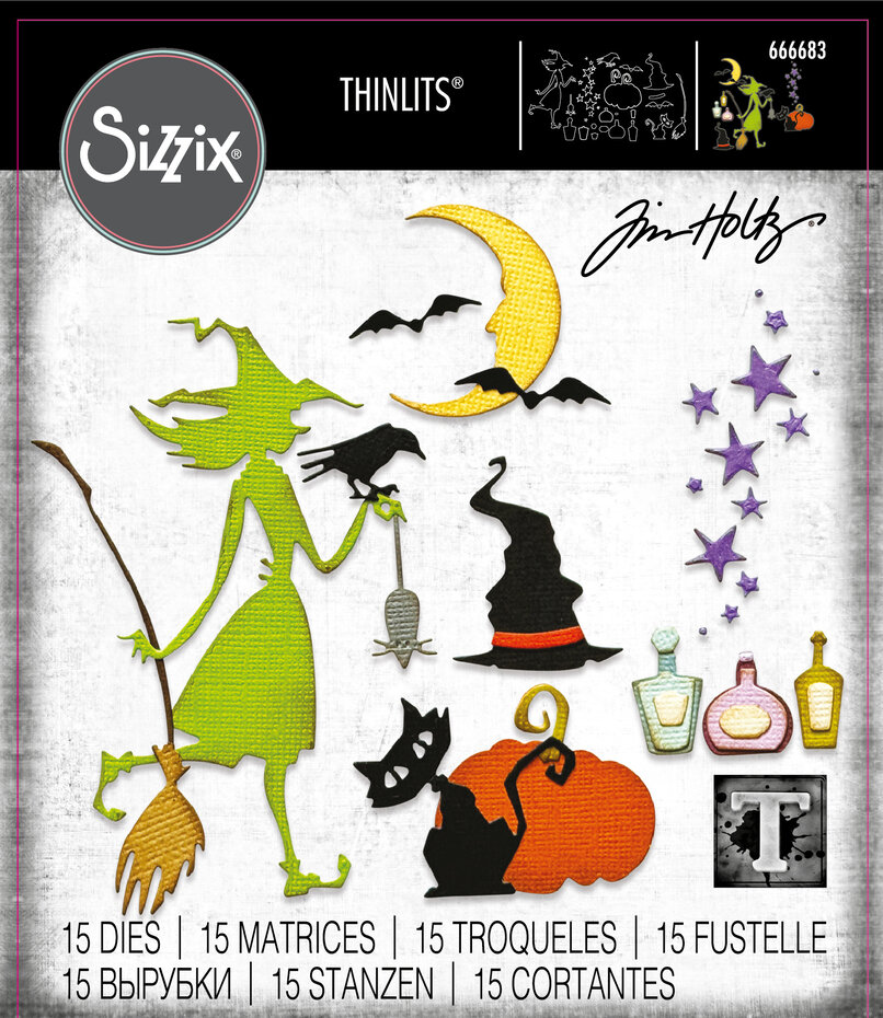 Sizzix Thinlits Dies By Tim Holtz 15/Pkg - 666683 Vault Wicked