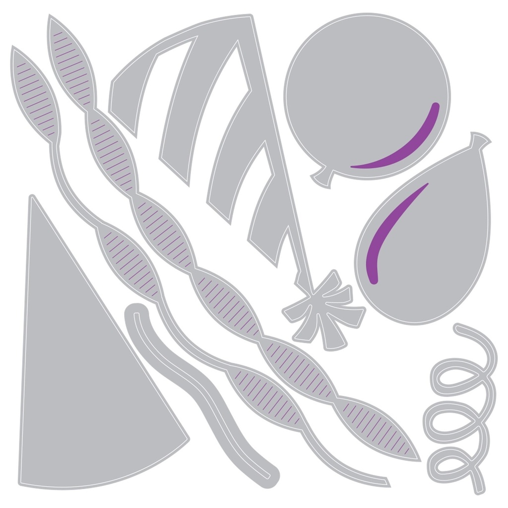 Sizzix Vault Embossing Folder with Thinlits Dies By Tim Holtz 9/Pkg - 666861 Celebrate