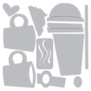 Sizzix Vault Embossing Folder with Thinlits Dies By Tim Holtz 12/Pkg - 666862 Fresh Brewed