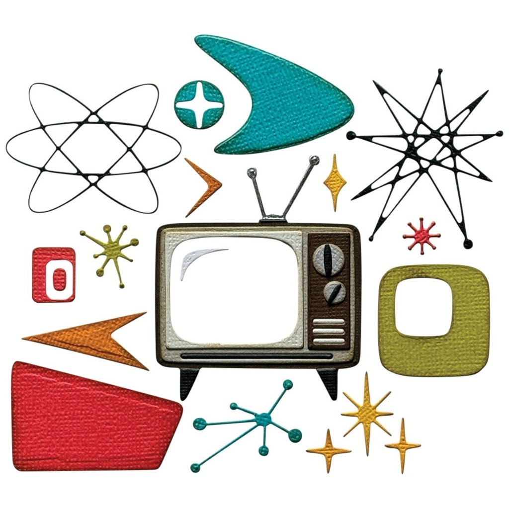 Sizzix Thinlits Dies by Tim Holtz 24/Pkg - 666875 Vault Atomic Retro