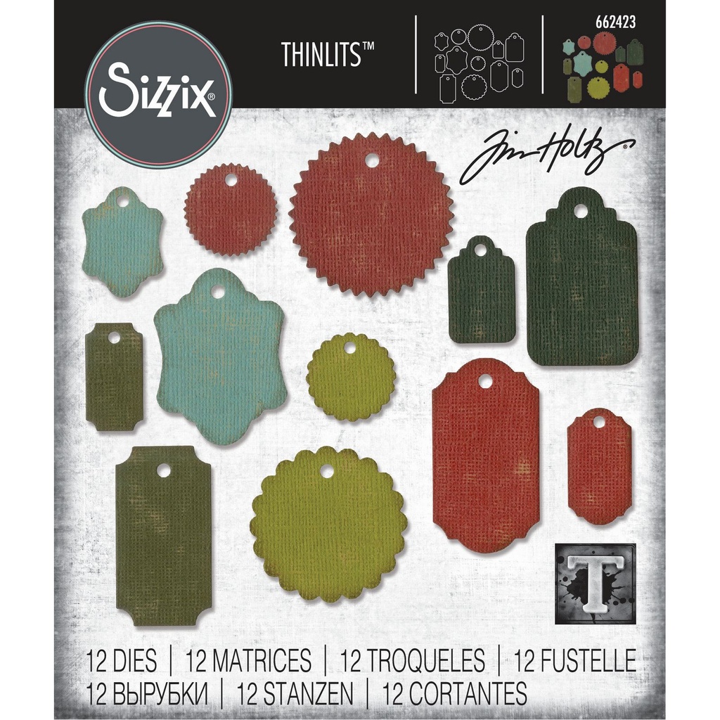 Sizzix Thinlits Dies By Tim Holtz 12/Pkg - 662423 Gift Tags