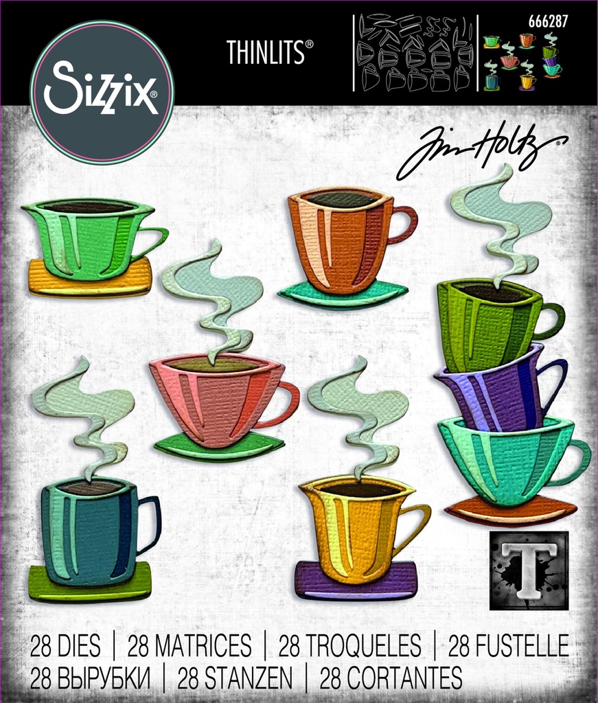 Sizzix Thinlits Dies By Tim Holtz 28/Pkg - 666287 Papercut Café