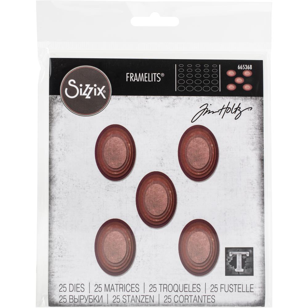 Sizzix Thinlits Dies By Tim Holtz 25/Pkg - Stacked Tiles Ovals