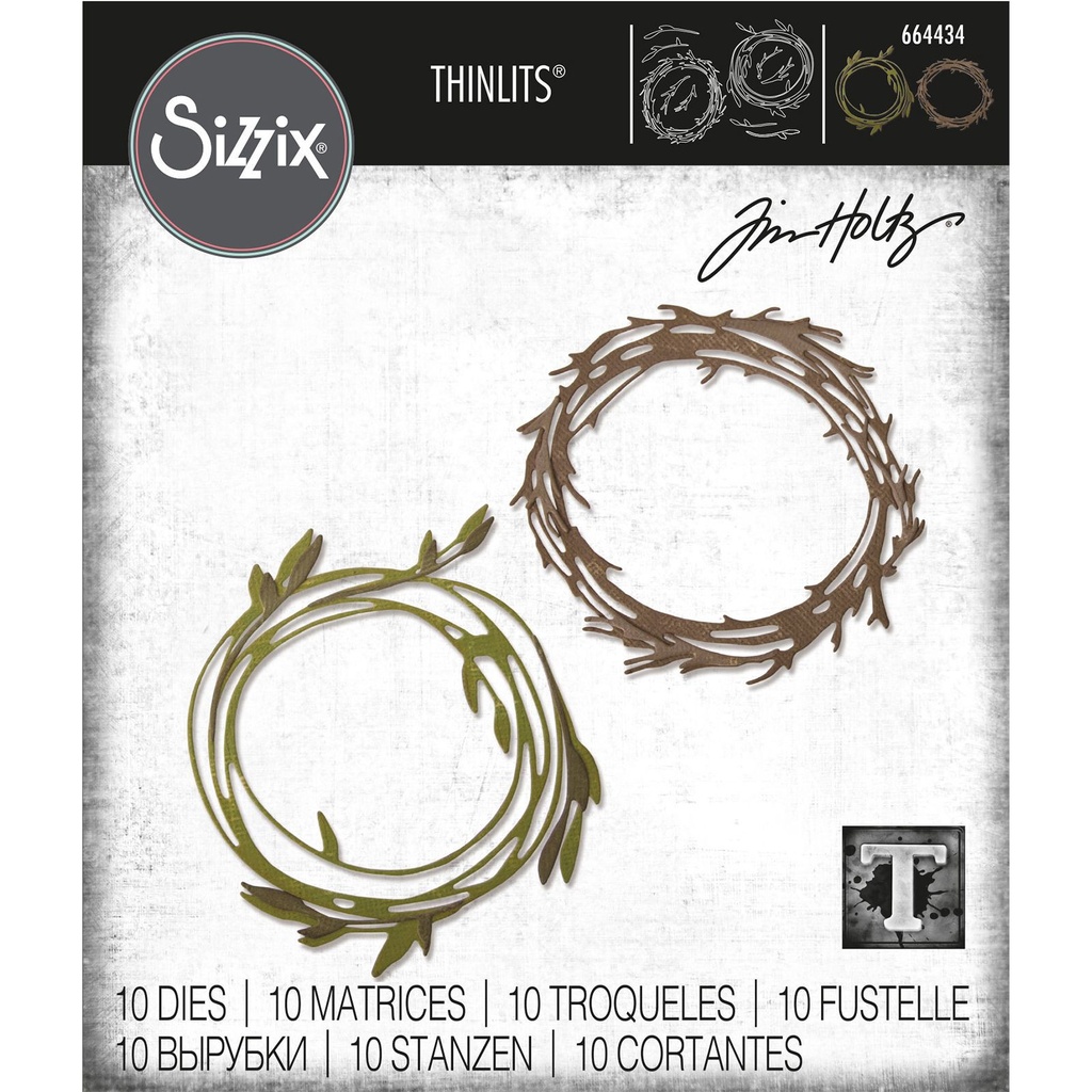 Sizzix Thinlits Dies By Tim Holtz 10/Pkg - Funky Wreath