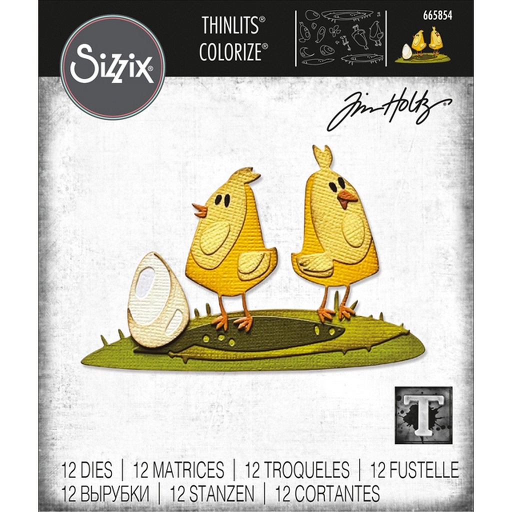 Sizzix Thinlits Dies By Tim Holtz 12/Pkg - Paper Chicks Colorize