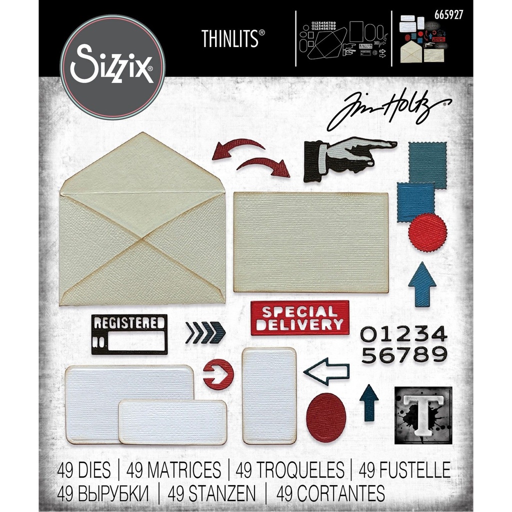 Sizzix Thinlits Dies 48/Pkg By Tim Holtz - Postale