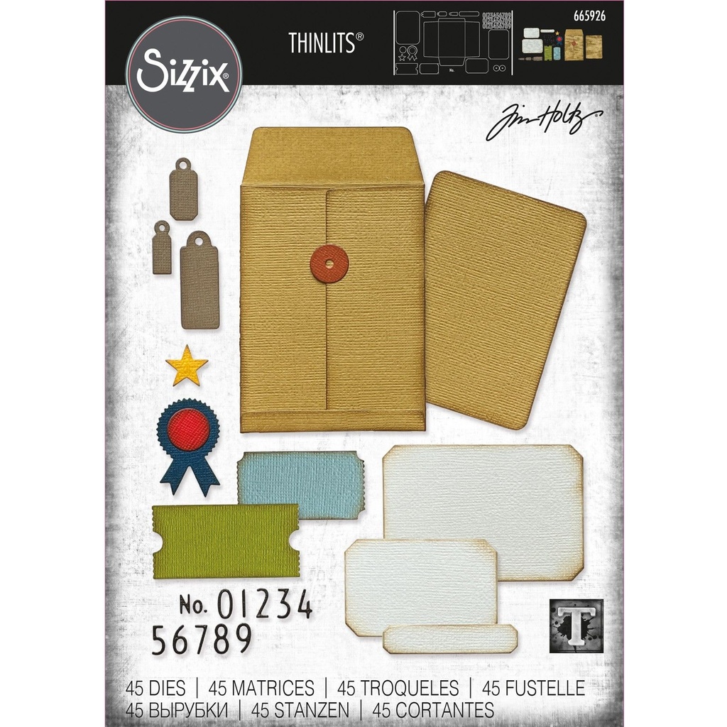 Sizzix Thinlits Dies 45/Pkg By Tim Holtz - Collector