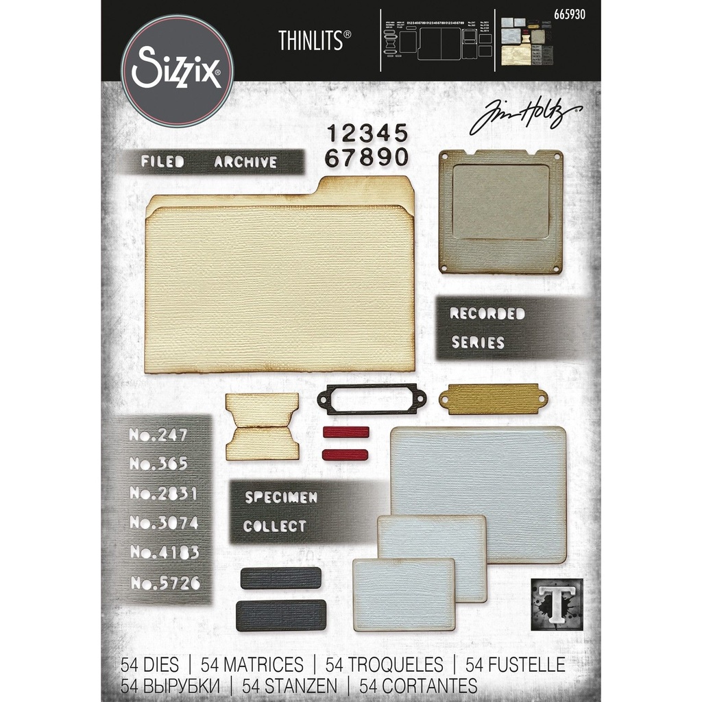 Sizzix Thinlits Dies By Tim Holtz 54/Pkg - Specimen