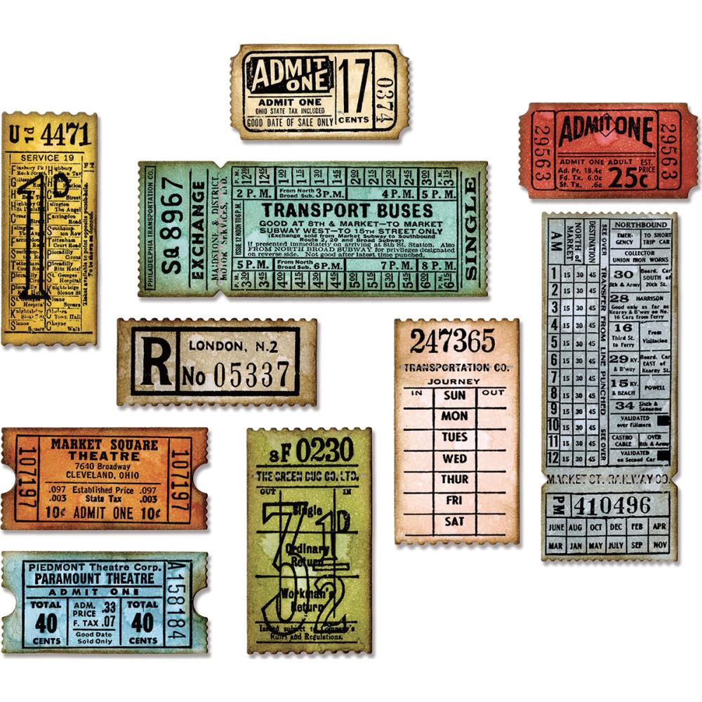 Sizzix Thinlits Dies By Tim Holtz 6/Pkg - 662698 Ticket Booth