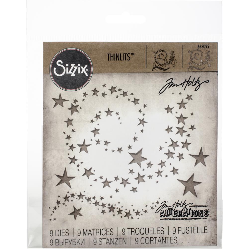 Sizzix Thinlits Dies By Tim Holtz 9/Pkg - Swirling Stars