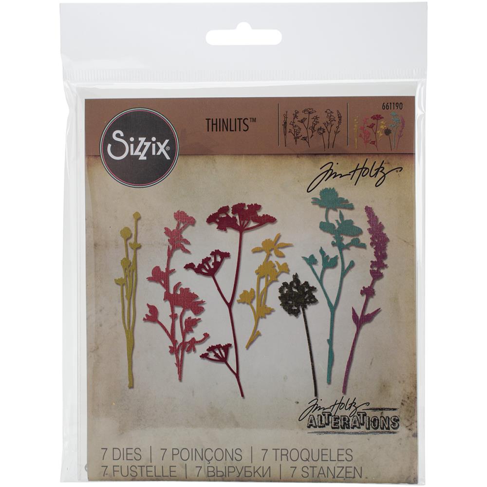 Sizzix Thinlits Dies By Tim Holtz 7/Pkg - 661190 Wildflowers