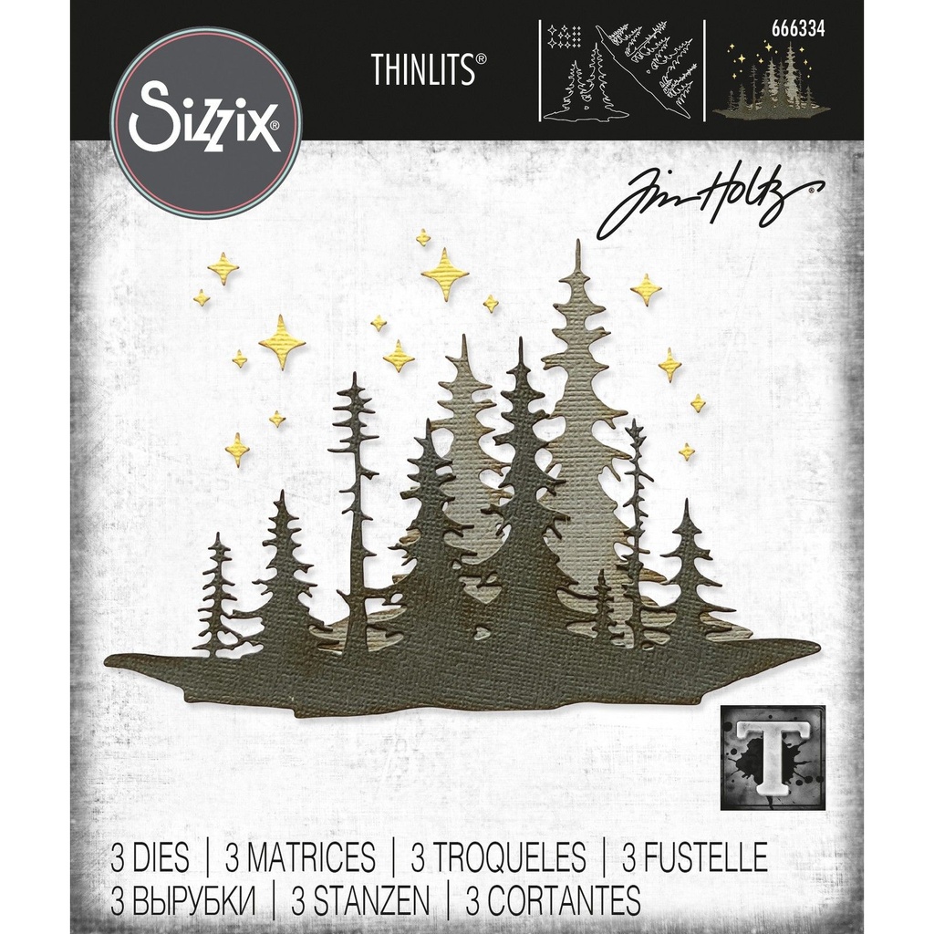 Sizzix Thinlits Dies By Tim Holtz 3/Pkg - 666334 Forest Shadows