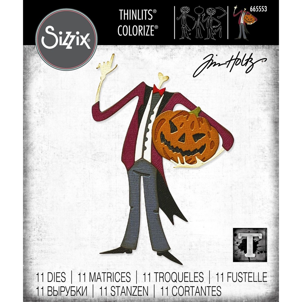 Sizzix Thinlits Dies By Tim Holtz 11/Pkg - 665553 Pumpkinhead, Colorize