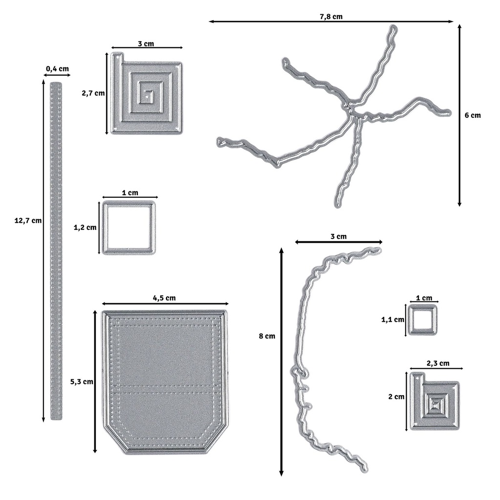 Vaessen Creative Cutting Dies By Carla Creates 8/Pkg - Action