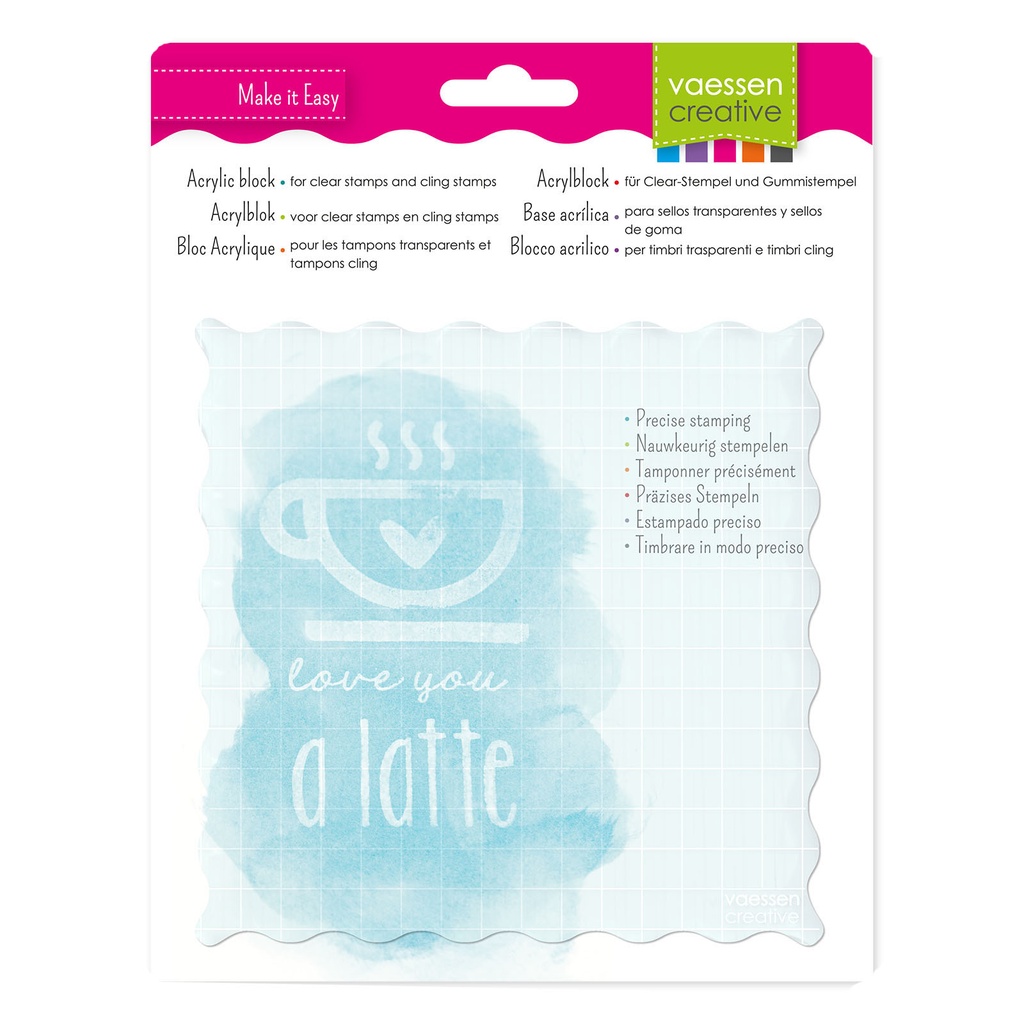 Vaessen Creative Acryl Stempelblok 16x16x0,8cm