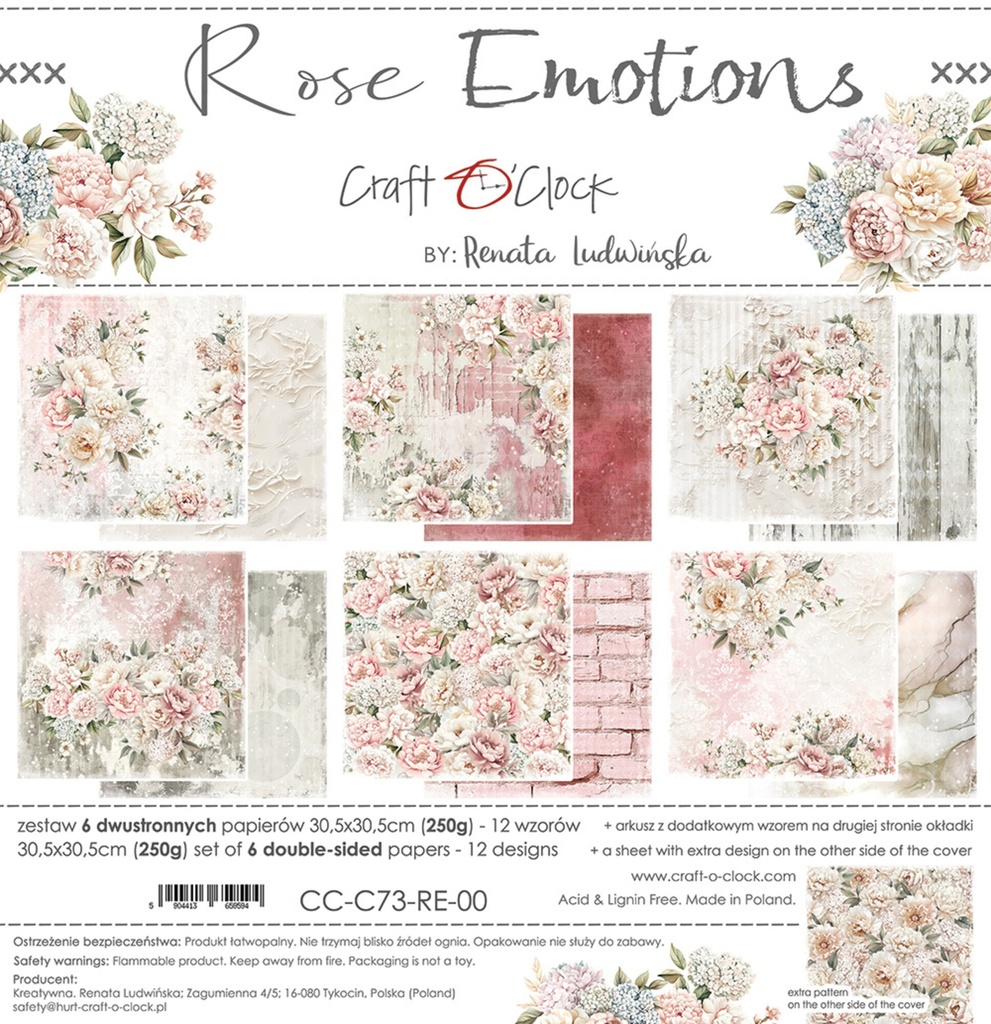 Craft O'Clock Paper Set 12x12 Inch - Rose Emotions