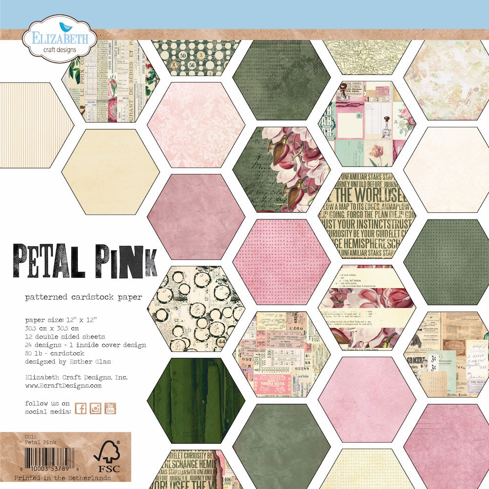 Elizabeth Craft Designs Cardstock 12x12" - C016 Petal Pink