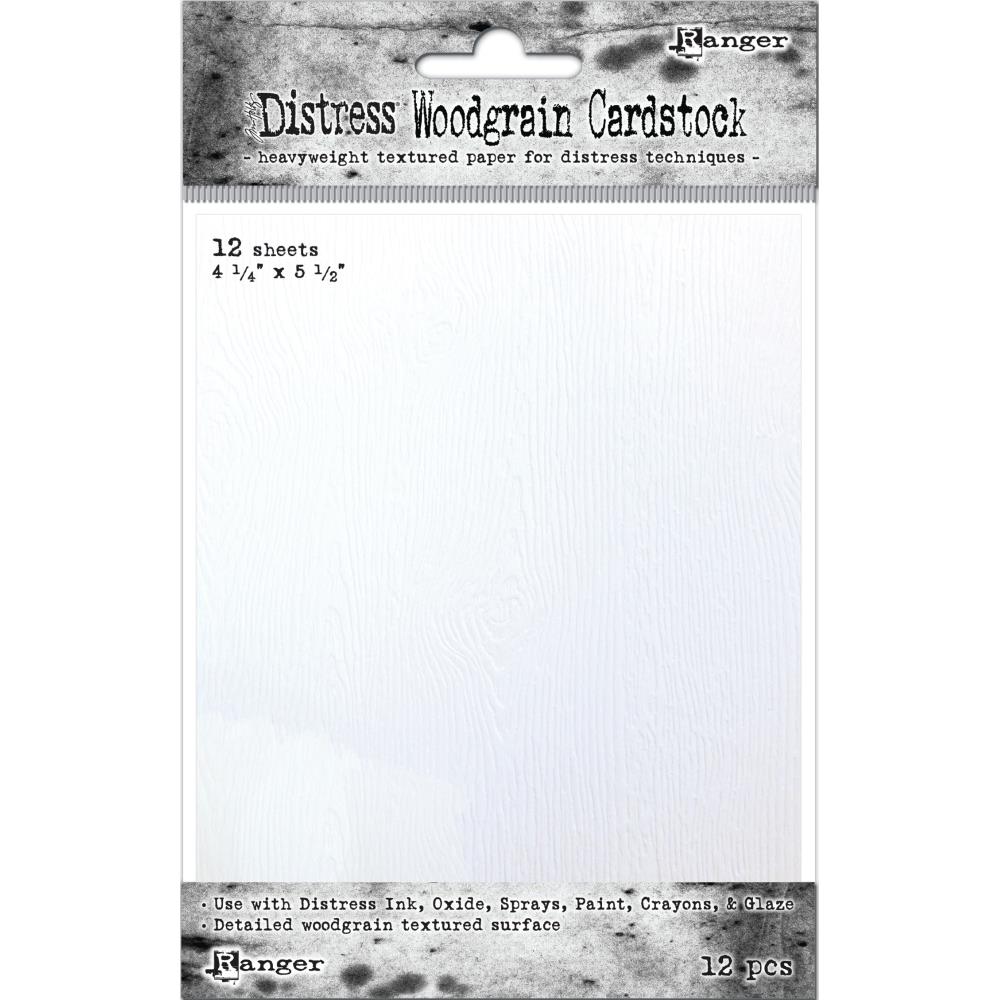 Tim Holtz Distress Woodgrain Cardstock 12 Sheets 4.25"X5.5"