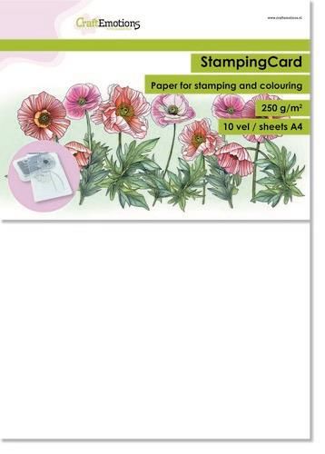 CraftEmotions StampingCard - Stempelpapier wit A4 10/Pkg