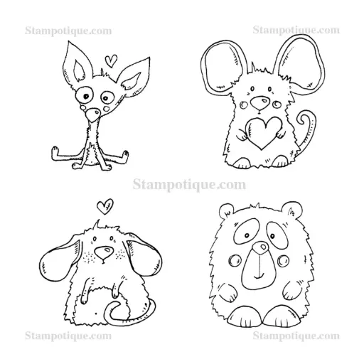 Stampotique Cling Stamp - 5850 Animal Cube
