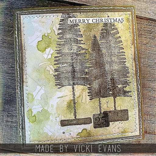 Tim Holtz Cling Stamps - CMS455 Bottlebrush Trees