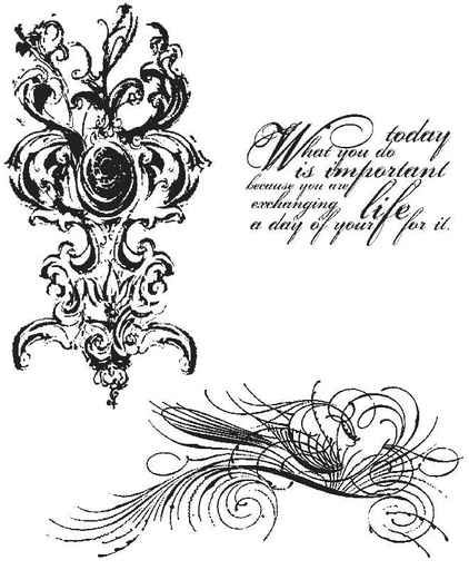 Tim Holtz Cling Stamps - CMS005 Fancy Flourish